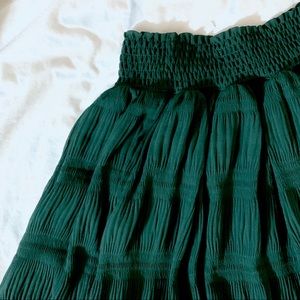 Zara NWOT Emerald Green Midi Skirt